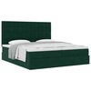 vidaXL Cadre de lit ottoman avec matelas vert fonc&eacute; 200x200 cm velours