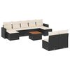 vidaXL Salon de jardin 10 pcs avec coussins noir r&eacute;sine tress&eacute;e
