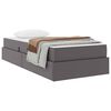 vidaXL Lit avec rangement et matelas avec matelas 2 pcs Gris Cuir