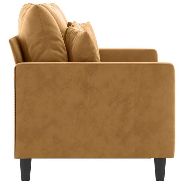 vidaXL Canap&eacute; &agrave; 2 places Marron 120 cm Velours