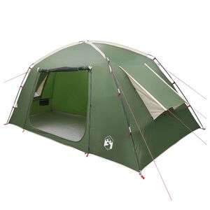 vidaXL Tente Cabane 6 personne Vert Polyester