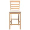 vidaXL Tabourets de bar avec coussins 2pcs naturel bois massif d'hévéa