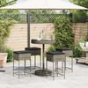 vidaXL Ensemble de bar de jardin 5 pcs avec coussins gris poly rotin