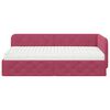 vidaXL Cadre de lit d'angle avec matelas Bordeaux 90 x 200 cm Velours