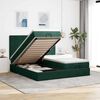 VidaXL Cadre de lit ottoman avec matelas vert fonc&eacute; 180x200cm velours