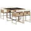 vidaXL Ensemble &agrave; manger de jardin avec coussins 5pcs Beige poly rotin
