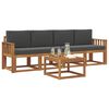 vidaXL Ensemble de canap&eacute;s d'ext&eacute;rieur 5 pcs Naturel et Anthracite
