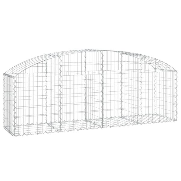 vidaXL Panier de gabions arqu&eacute; 200x50x60/80 cm Fer galvanis&eacute;