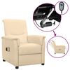 vidaXL Fauteuil électrique de massage Crème Tissu