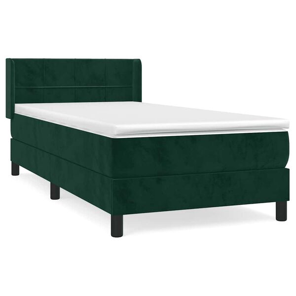 vidaXL Sommier &agrave; lattes de lit avec matelas Vert fonc&eacute; 100x200 cm