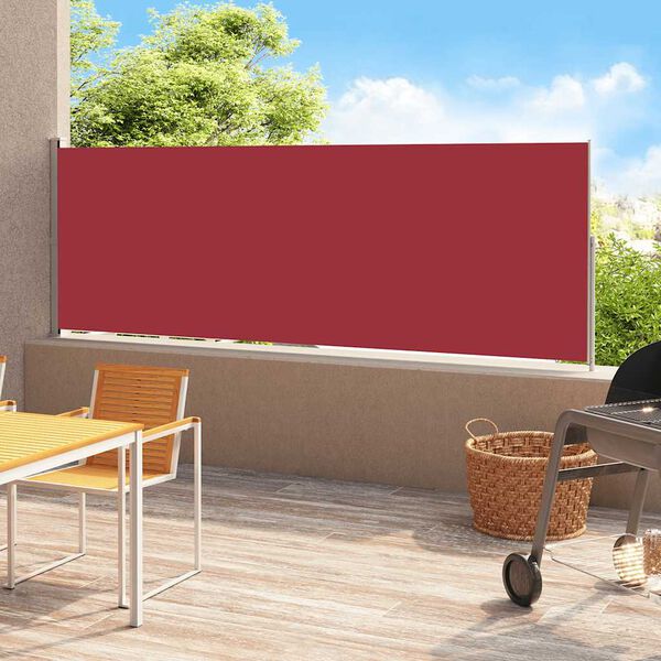 vidaXL Auvent latéral rétractable de patio 220x500 cm Rouge