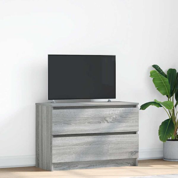 vidaXL Meuble TV sonoma gris 80x35x54 cm bois d'ing&eacute;nierie