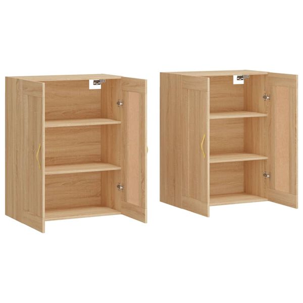 vidaXL Armoires murales 2 pcs ch&ecirc;ne sonoma bois d'ing&eacute;nierie