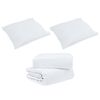 vidaXL Ensemble de Duvet avec oreiller 3 pcs Blanc Plume de canard