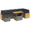 vidaXL Salon de jardin 8 pcs avec coussins gris r&eacute;sine tress&eacute;e