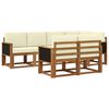 vidaXL Ensemble de canap&eacute;s d'ext&eacute;rieur 7 pc Naturel et Cr&egrave;me Polyester