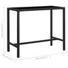 vidaXL Table bar de jardin Noir 130x60x110 cm R&eacute;sine tress&eacute;e et verre