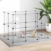 vidaXL Cage animaux de compagnie à 20 panneaux et porte Noir 35x35 cm