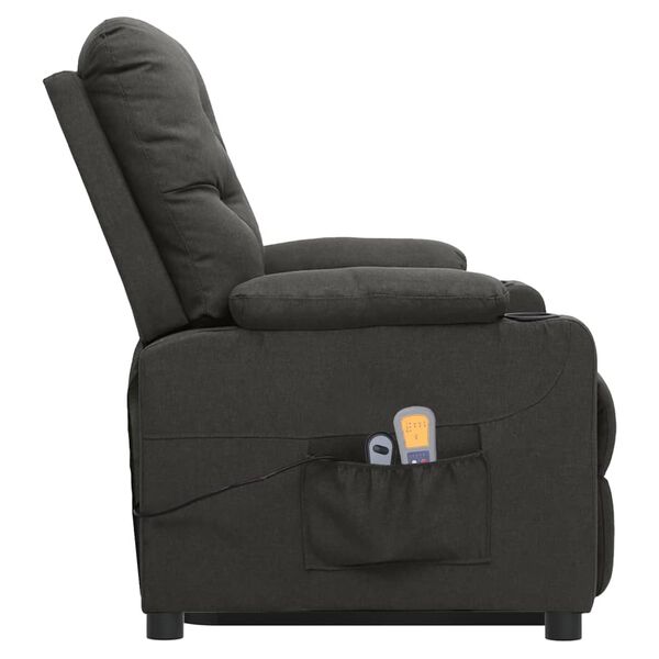vidaXL Fauteuil de massage inclinable Gris foncé Tissu