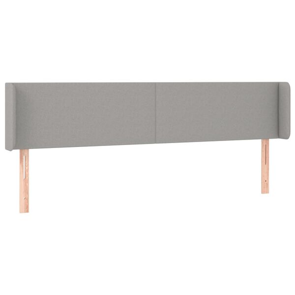 vidaXL T&ecirc;te de lit avec oreilles Gris clair 163x16x78/88 cm Tissu