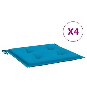 vidaXL Coussins de chaise jardin lot de 4 bleu 40x40x4 cm tissu oxford