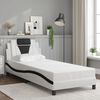 vidaXL Cadre de lit Viana avec LED sans matelas blanc et noir 90x190 cm