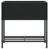 vidaXL Jardini&egrave;res avec &eacute;tag&egrave;re 2 pcs noir 70x28x70 cm r&eacute;sine tress&eacute;e