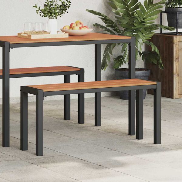 vidaXL Banc de jardin Marron 100 x 28 x 45cm Acier