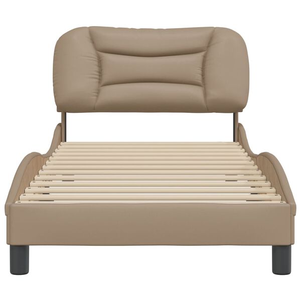 vidaXL Cadre de lit sans matelas Hvar cappuccino 90x200 cm similicuir