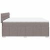 vidaXL Sommier &agrave; lattes de lit avec matelas Taupe 200x200 cm Tissu