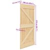 vidaXL Porte NARVIK Naturel 100 x 210 cm Bois de pin massif