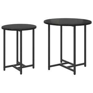 vidaXL Ensemble de tables d'appoint 2 pc Ch&ecirc;ne noir 50 x 50 x 50 cm