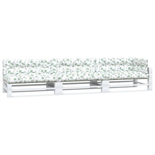 vidaXL Coussins de palette lot de 7 motif de feuilles tissu