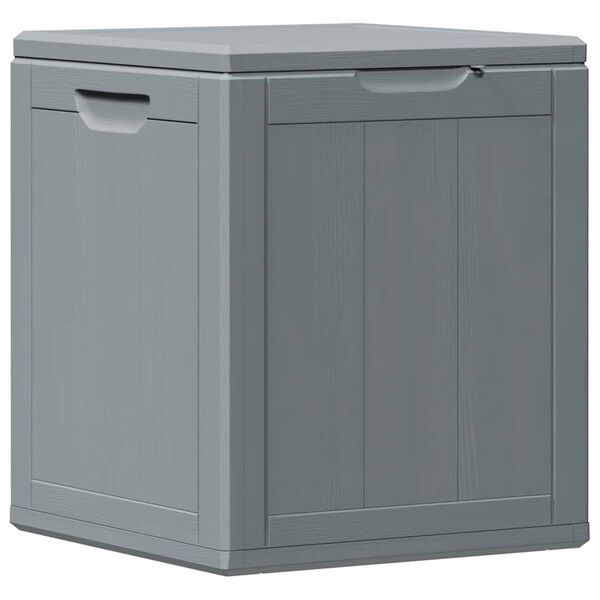 vidaXL Bo&icirc;te de rangement de jardin 90 L Gris PP aspect bois