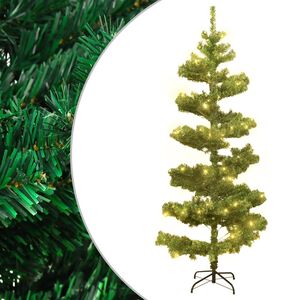 vidaXL Arbre de No&euml;l h&eacute;lico&iuml;dal pr&eacute;-&eacute;clair&eacute; et support vert 150 cm PVC