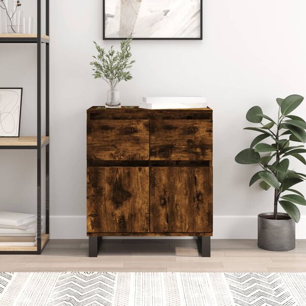 vidaXL Buffet Ch&ecirc;ne fum&eacute; 60x35x70 cm Bois d'ing&eacute;nierie