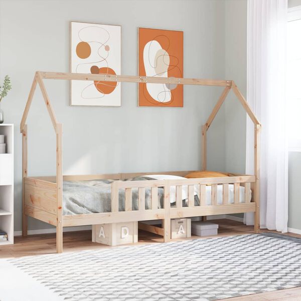 vidaXL Cadre de lit d'enfants forme de maison sans matelas pin