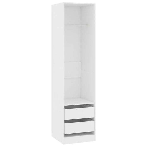 vidaXL Garde-robe avec tiroirs Blanc 50x50x200 cm Bois d'ing&eacute;nierie