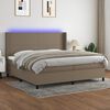 vidaXL Sommier &agrave; lattes de lit matelas LED Taupe 200x200 cm Tissu