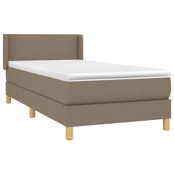 vidaXL Sommier &agrave; lattes de lit avec matelas Taupe 80x200 cm Tissu