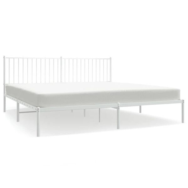 vidaXL Cadre de lit métal sans matelas et tête de lit blanc 193x203 cm