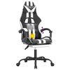 vidaXL Chaise de jeu pivotante et repose-pied Noir et blanc Similicuir