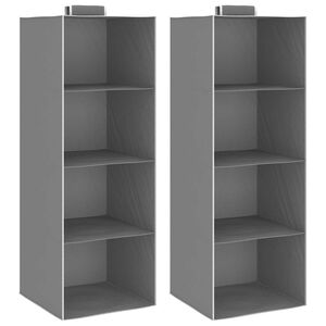 vidaXL &Eacute;tag&egrave;res suspendues de rangement 2 pcs 4 niveaux Tissu
