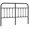 vidaXL T&ecirc;te de lit de remplacement m&eacute;tal noir 150 cm