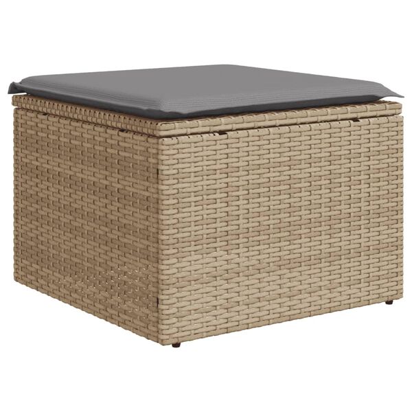 vidaXL Salon de jardin et coussins 12 pcs m&eacute;lange beige r&eacute;sine tress&eacute;e