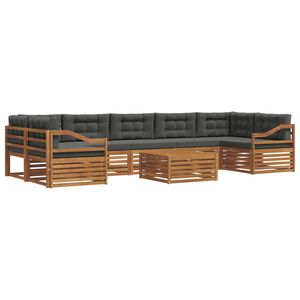 vidaXL Ensemble de canap&eacute;s d'ext&eacute;rieur 8 pcs Naturel et Anthracite