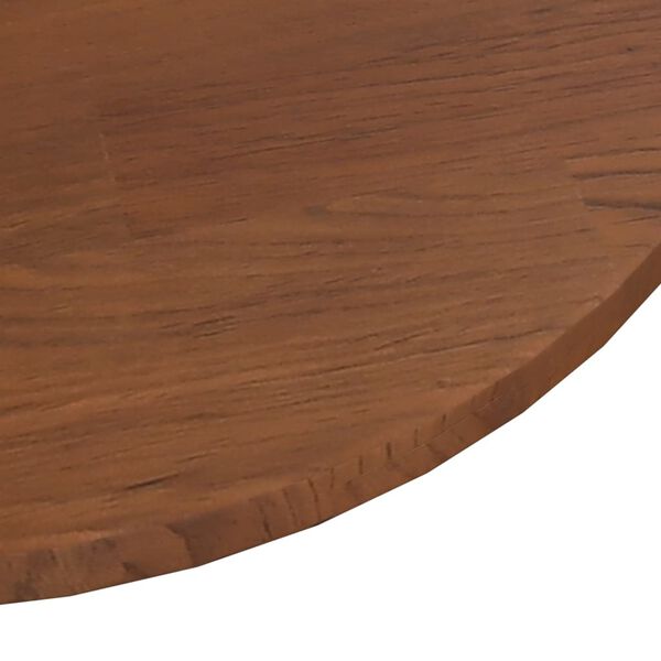 vidaXL Dessus de table rond Marron fonc&eacute; &Oslash;90x1,5cm Ch&ecirc;ne massif trait&eacute;