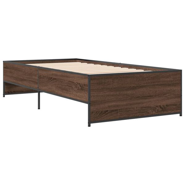 vidaXL Cadre de lit sans matelas chêne marron 75x190 cm