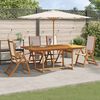 vidaXL Ensemble &agrave; manger de jardin 5pcs bois d'acacia solide textil&egrave;ne