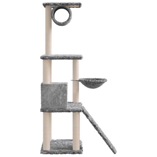 vidaXL Arbre à chat avec griffoirs en sisal Gris clair 131 cm